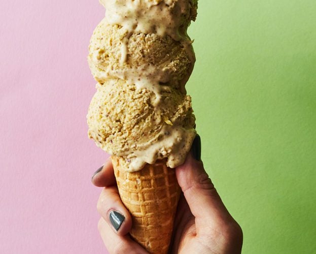 Salted pistachio and lime ice cream