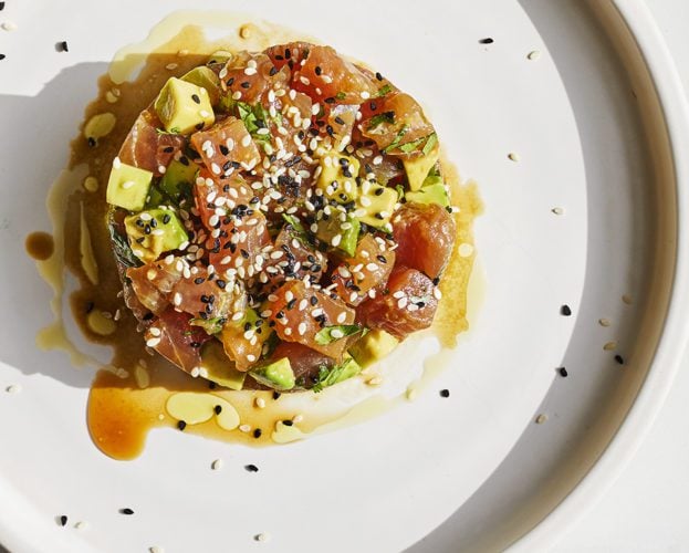 Tuna tartare with avocado, soy and ginger