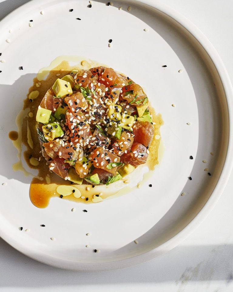 Tuna tartare with avocado, soy and ginger