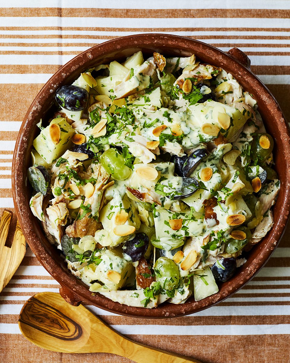 Melon Smoked Chicken And Grape Salad Delicious Magazine melon-smoked-chicken-and-grape-salad-delicious-magazine