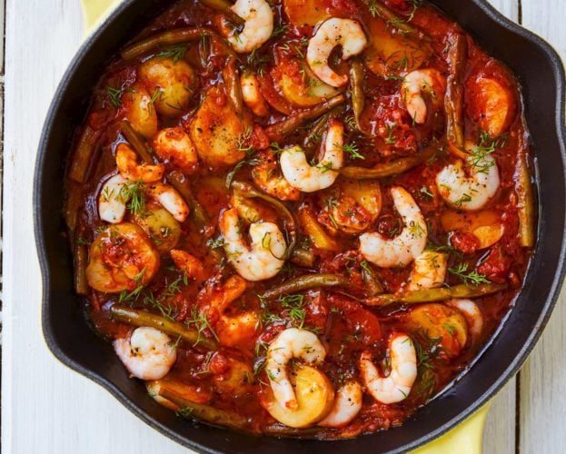 Prawn saganaki