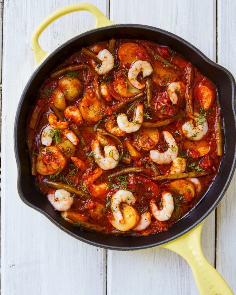 Prawn and green bean stew