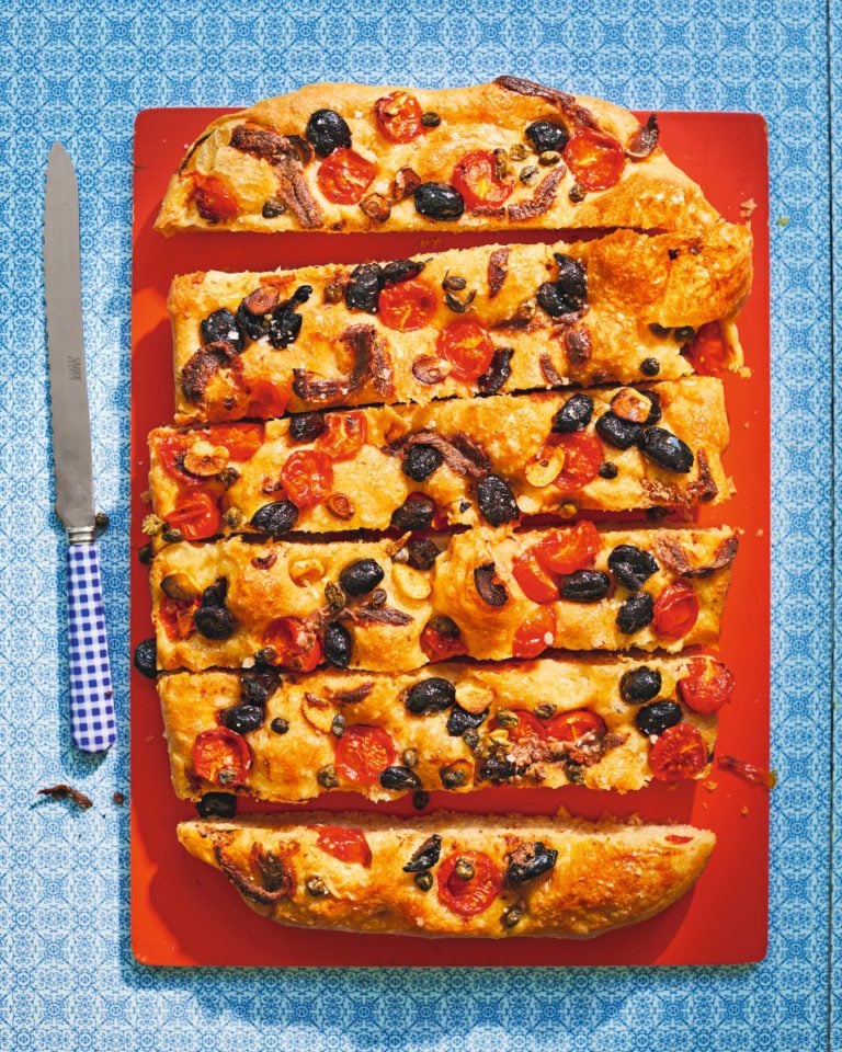 Puttanesca focaccia