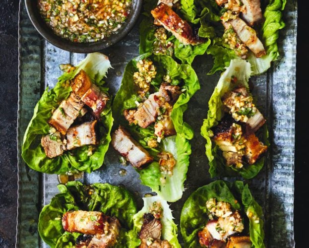 Crispy Thai pork belly with nam jim jaew