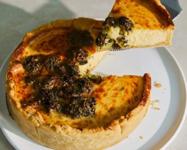 Air fryer broccoli quiche