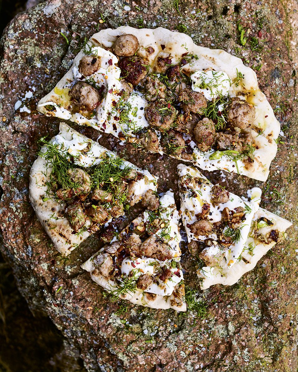 Sausage, fennel and burrata flatbreads delicious. magazine