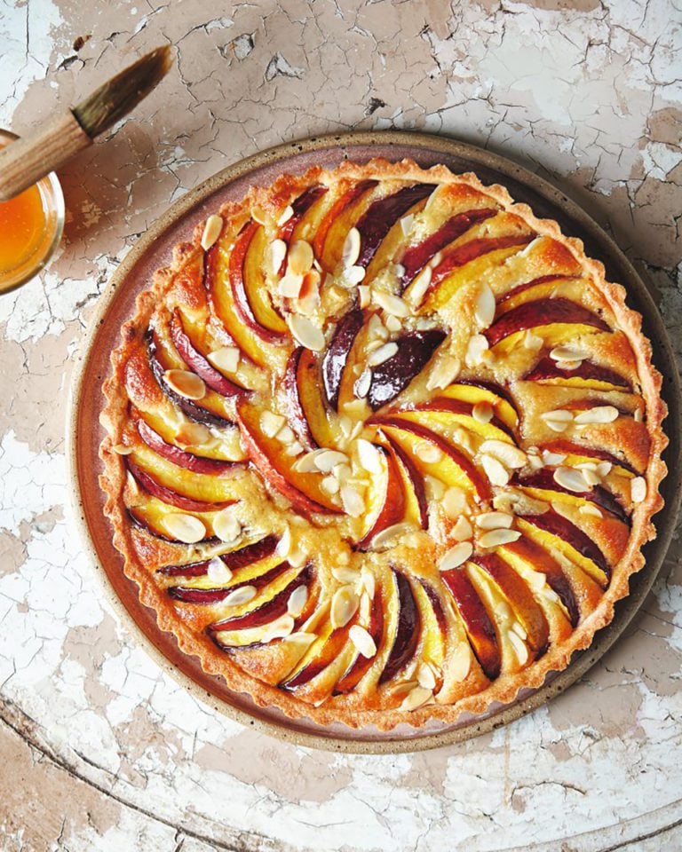 Italian nectarine and almond tart