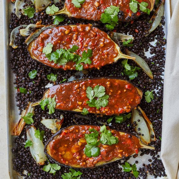 Miso glazed aubergine