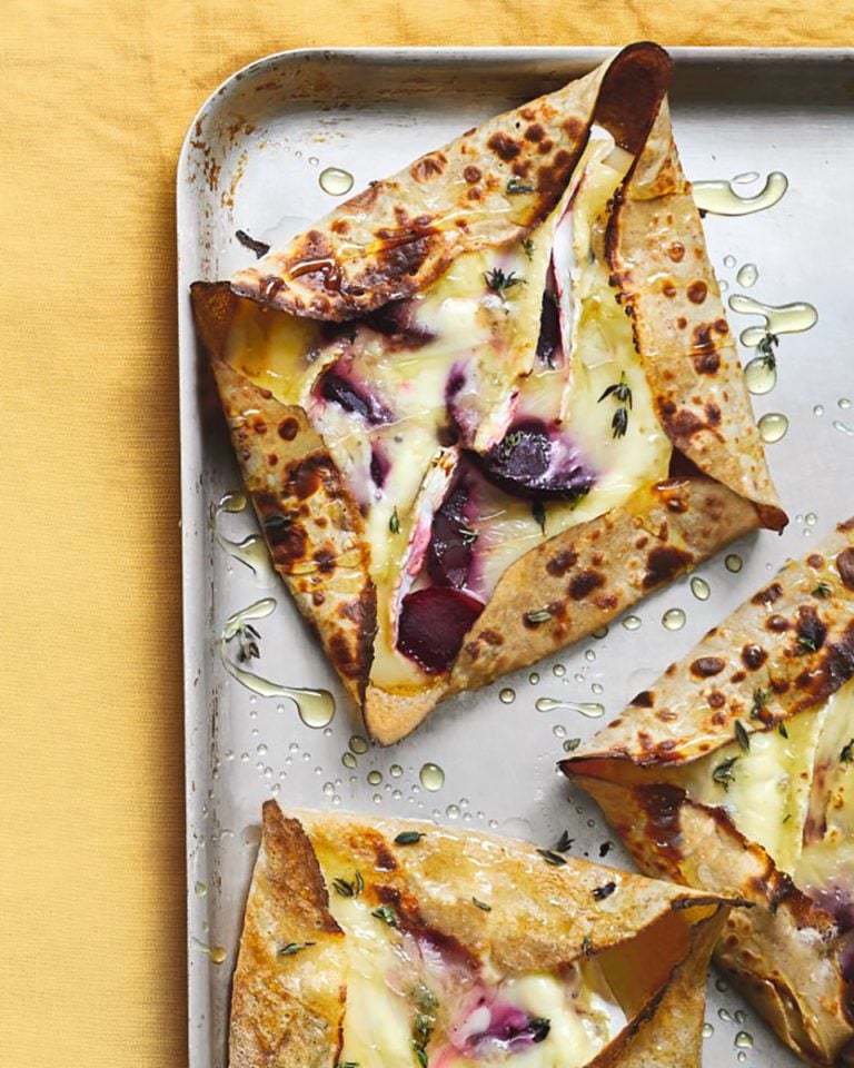 Beetroot and brie buckwheat galettes