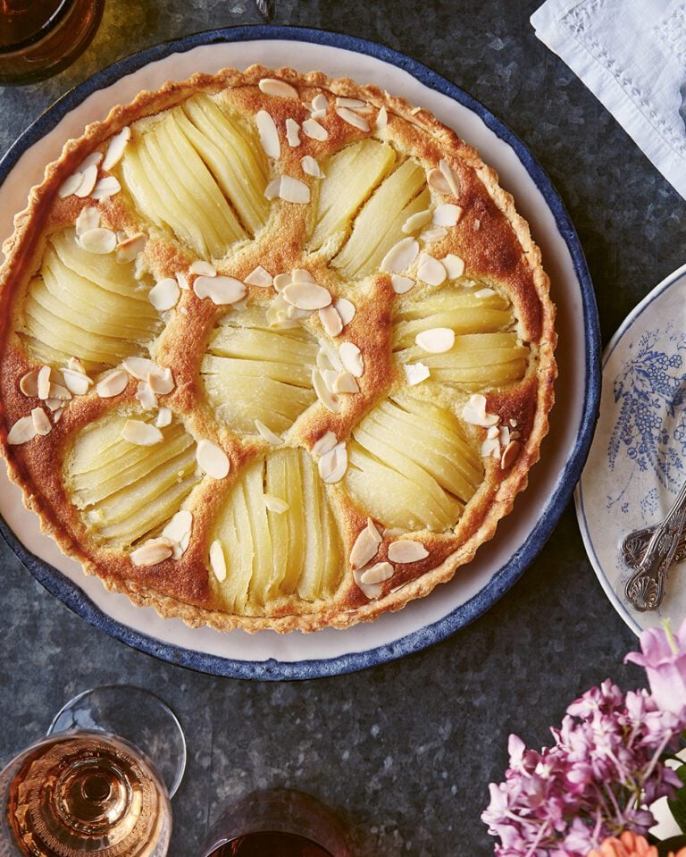 Manon Lagrève’s almond, pear and tonka bean tart