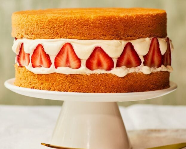 Ravneet Gill’s strawberry and lemon verbena fraisier cake