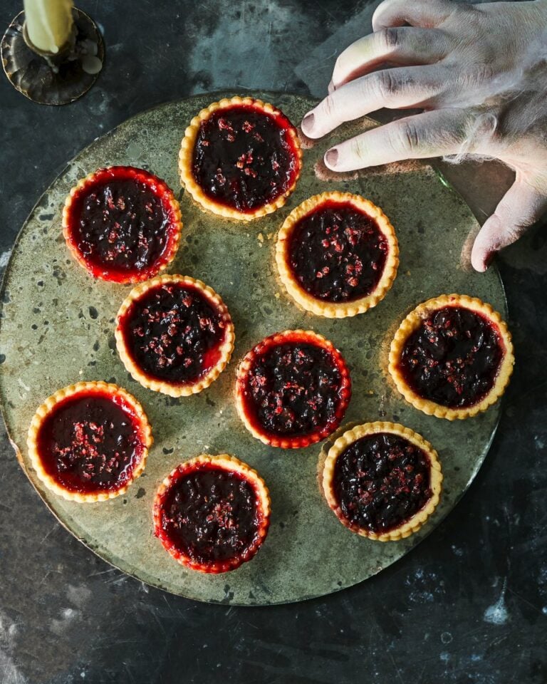 Halloween black cherry jam tarts