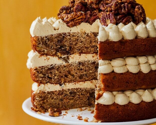 Banana, maple and pecan cake