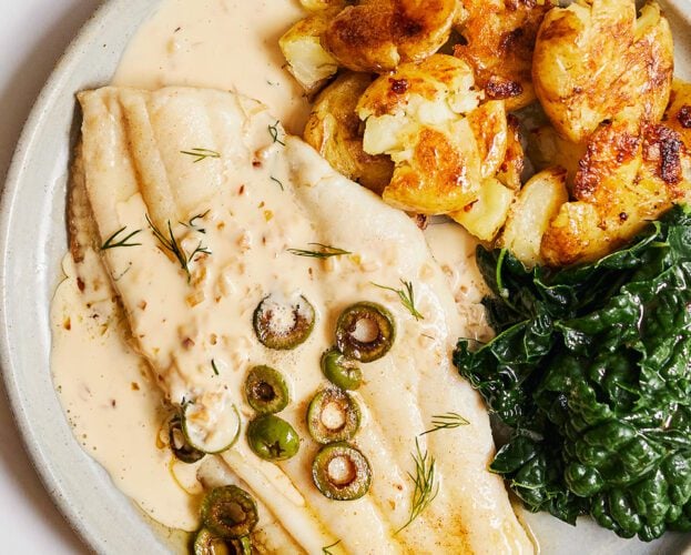 Sparkling wine plaice