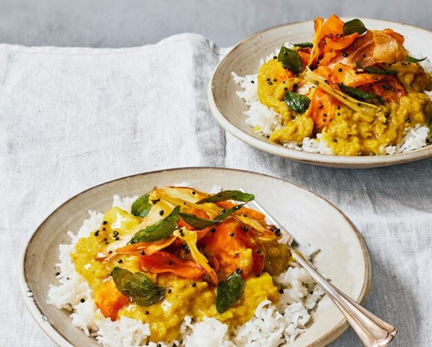 Parsnip, carrot and red lentil dal