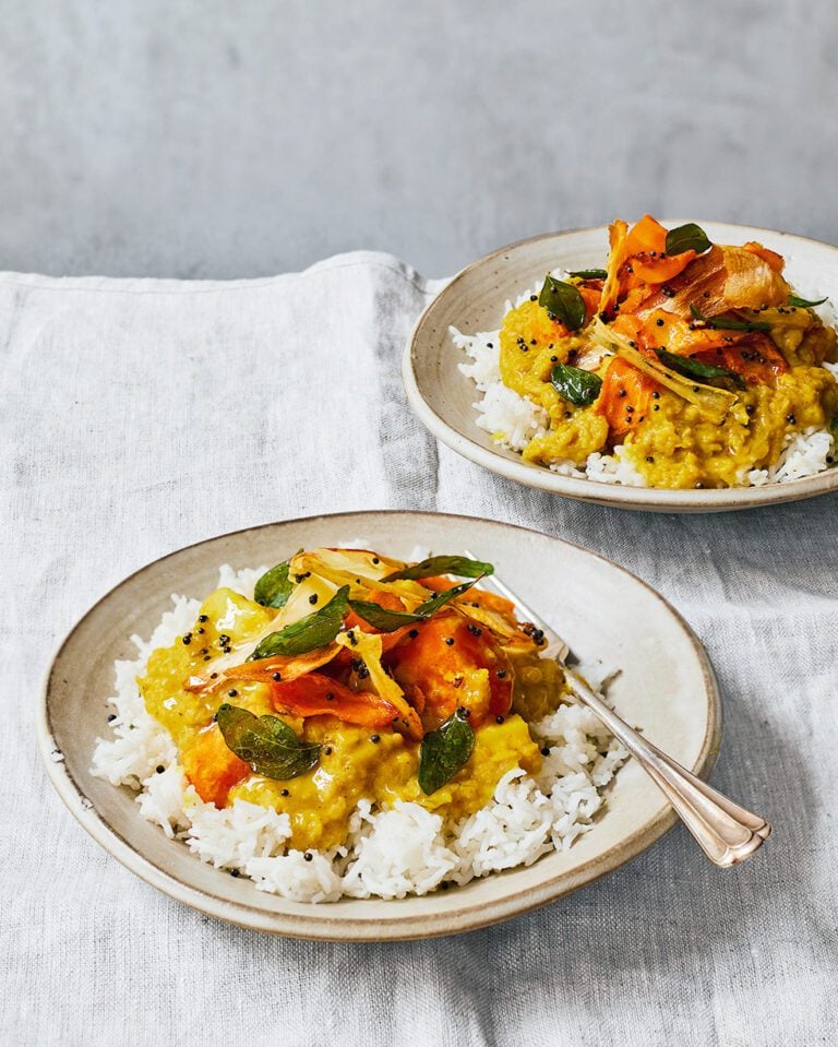 Parsnip, carrot and red lentil dal