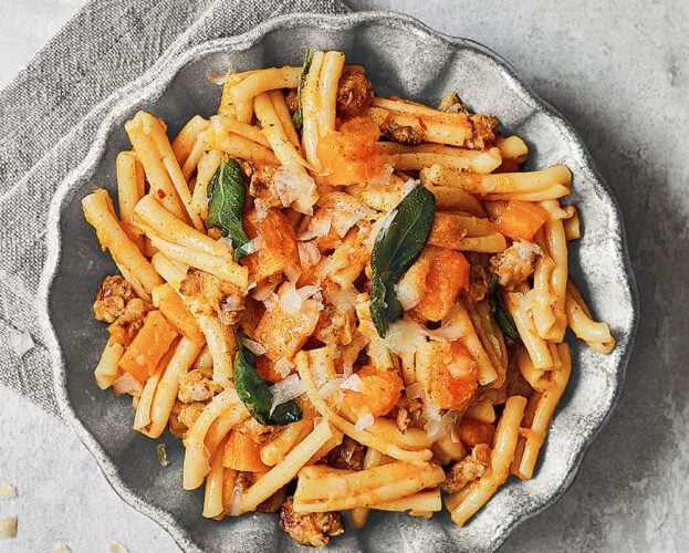 Sausage, squash and sage pasta
