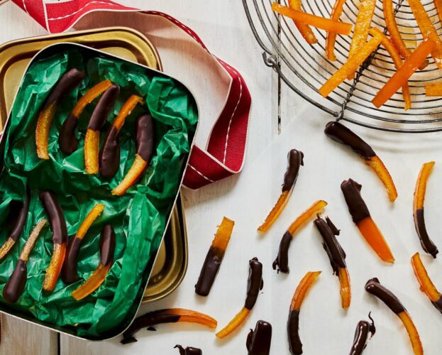 Orangettes (chocolate candied orange peels)