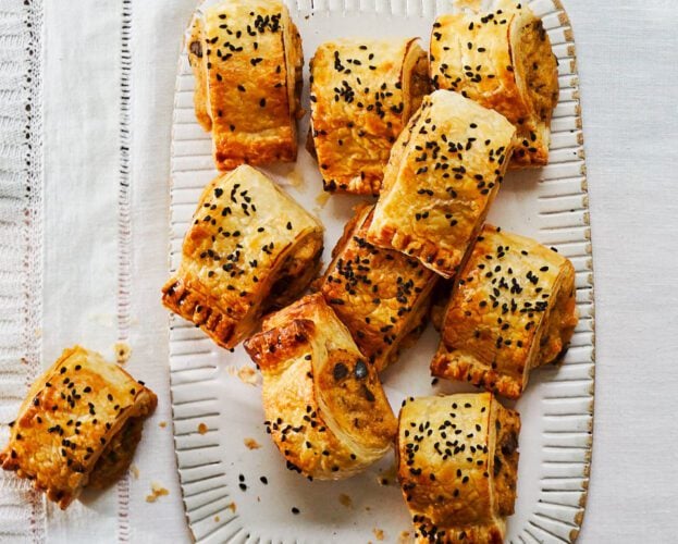 Pickled walnut and cheese rolls