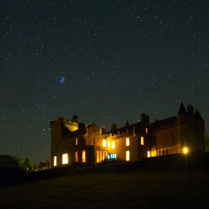 Glenapp Castle at night