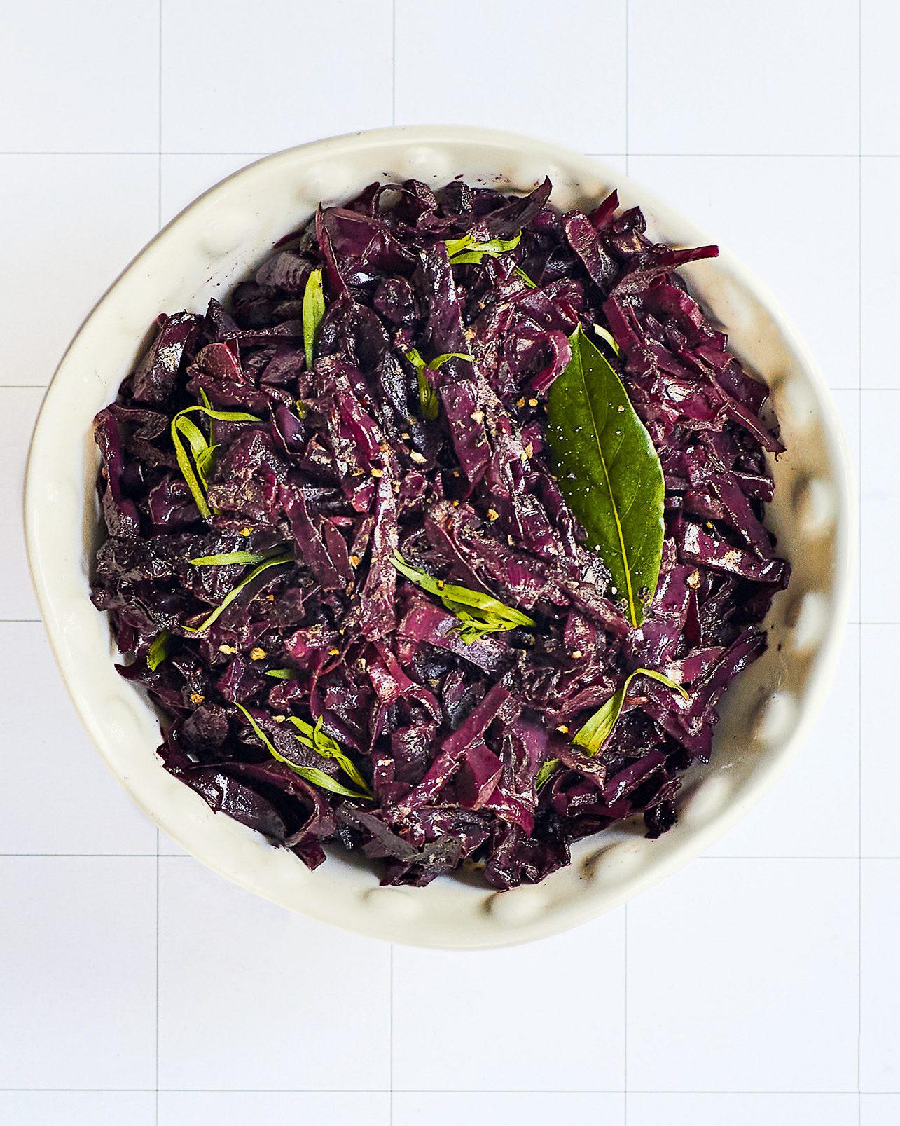 Braised red cabbage with pickled walnuts and tarragon - delicious. magazine