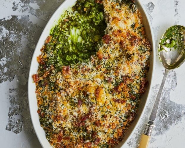Green mac and cheese