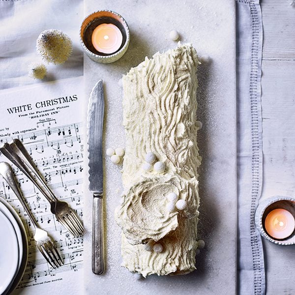 White chocolate yule log