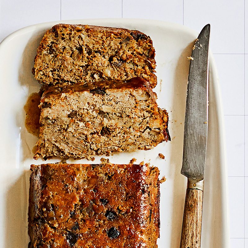 Slices of sausagemeat stuffing