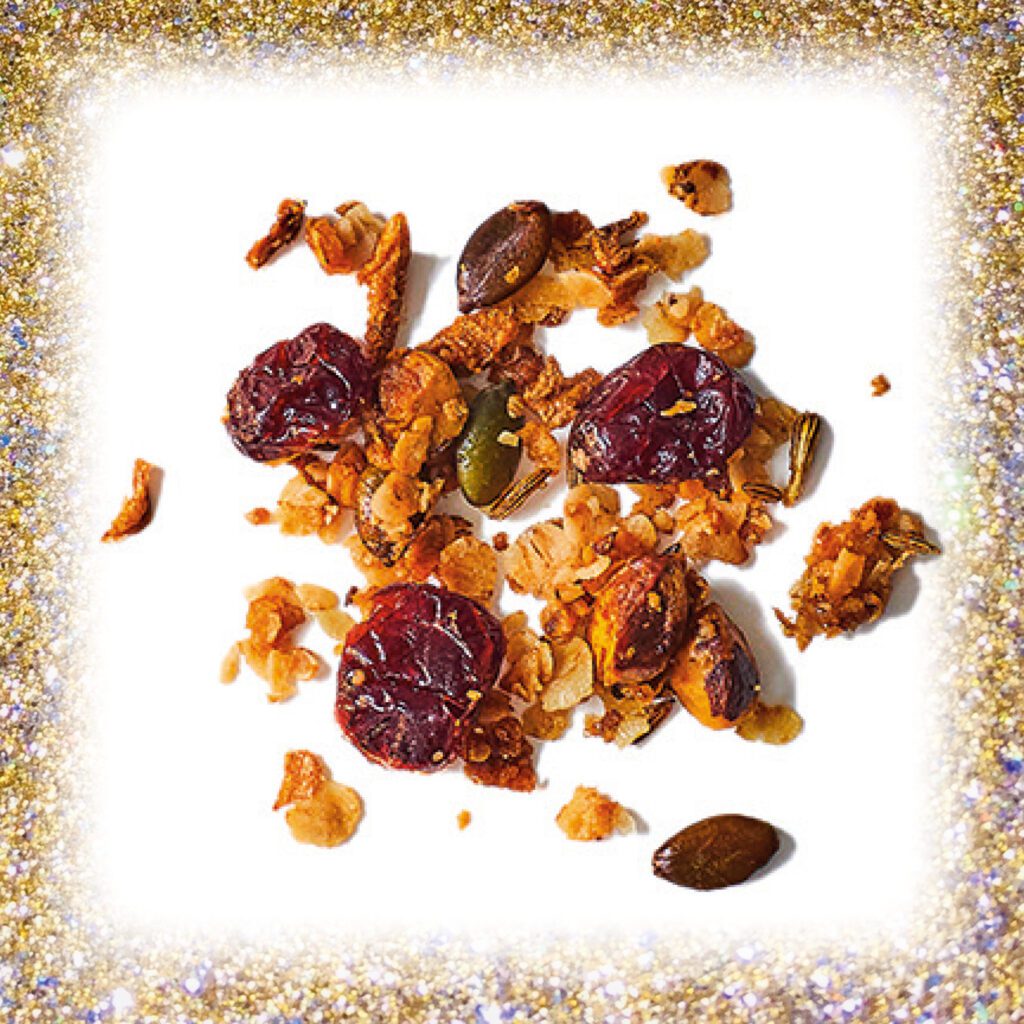 Crispy shallot, pistachio and cranberry savoury granola