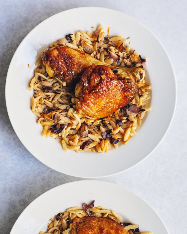 Chicken and chicory orzo