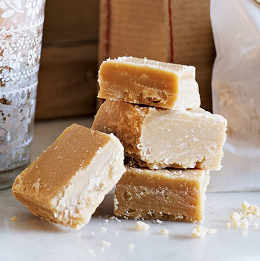 Squares of fudge in a rough stack