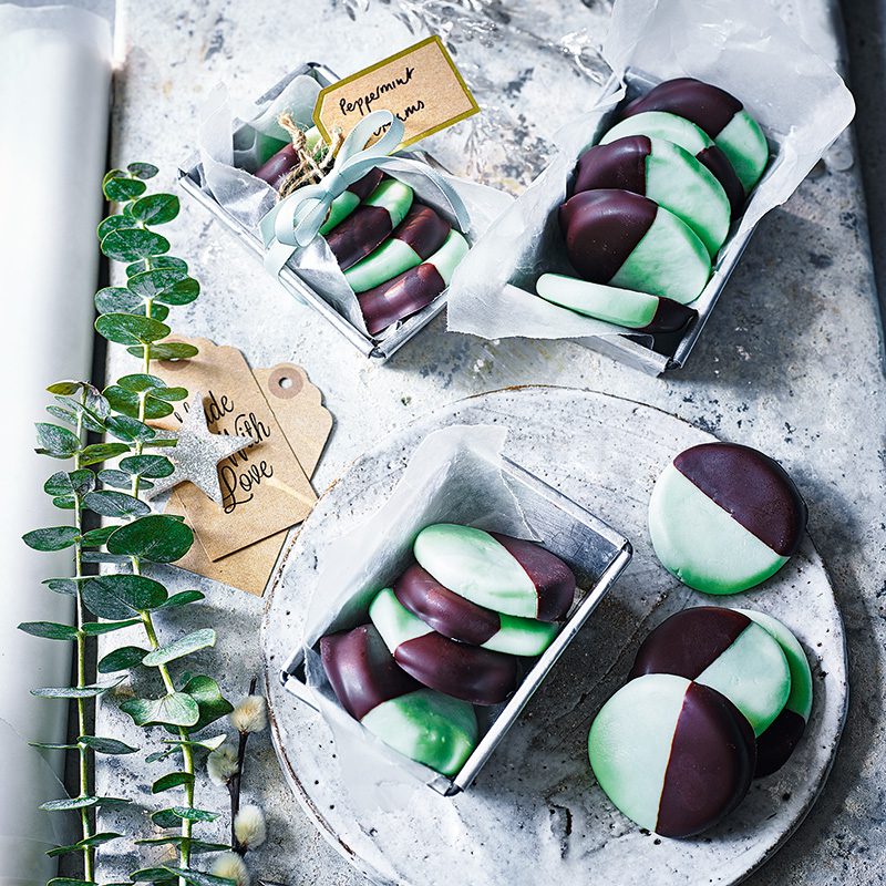 An array of peppermint creams in boxes for Christmas hamper ideas