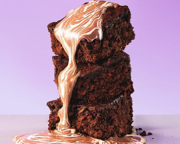 Chocolate parkin with marbled custard