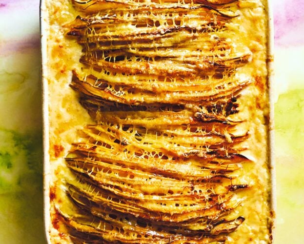 Hasselback swede gratin