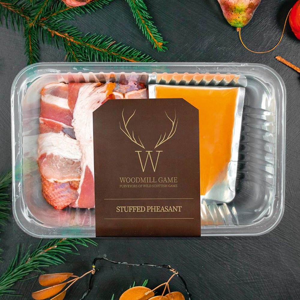 Apple-stuffed pheasant in packaging, from Woodmill Game