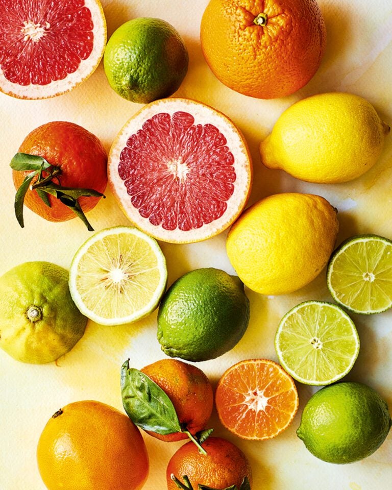 A variety of citrus fruit