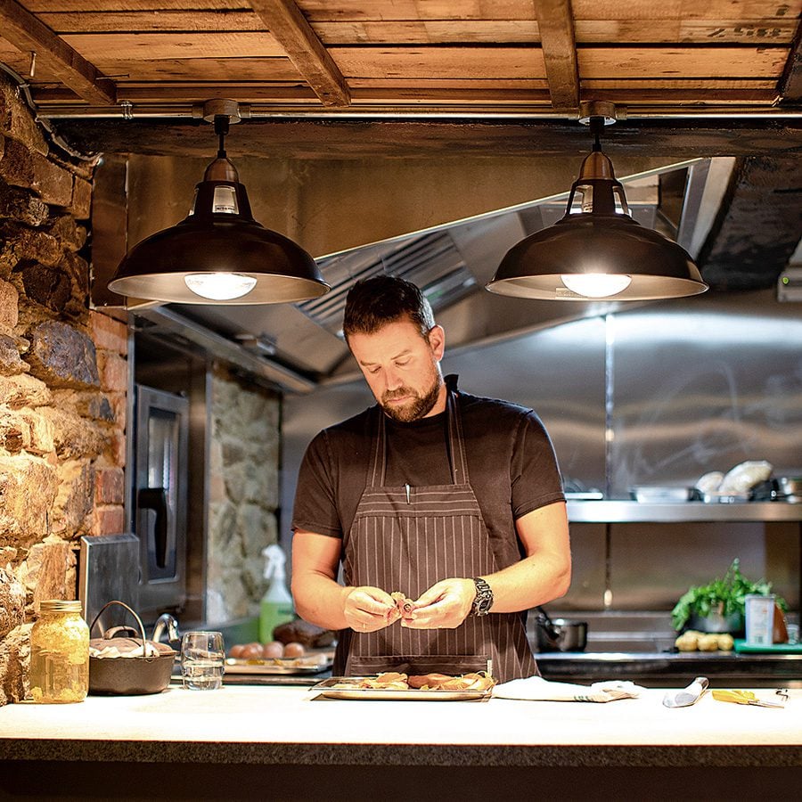 chef Hylton Espey cooking at Culture Restaurant