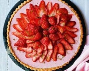 Ideas for make-ahead dessert recipes including a strawberry daiquiri tart