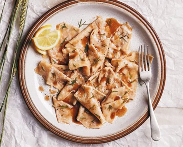 Silk handkerchief pasta with dill, brown butter and lemon