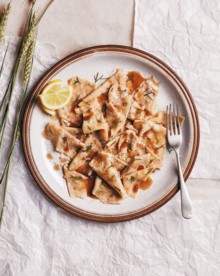 Silk handkerchief pasta with dill, brown butter and lemon