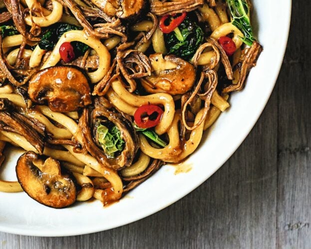 Leftover beef miso udon