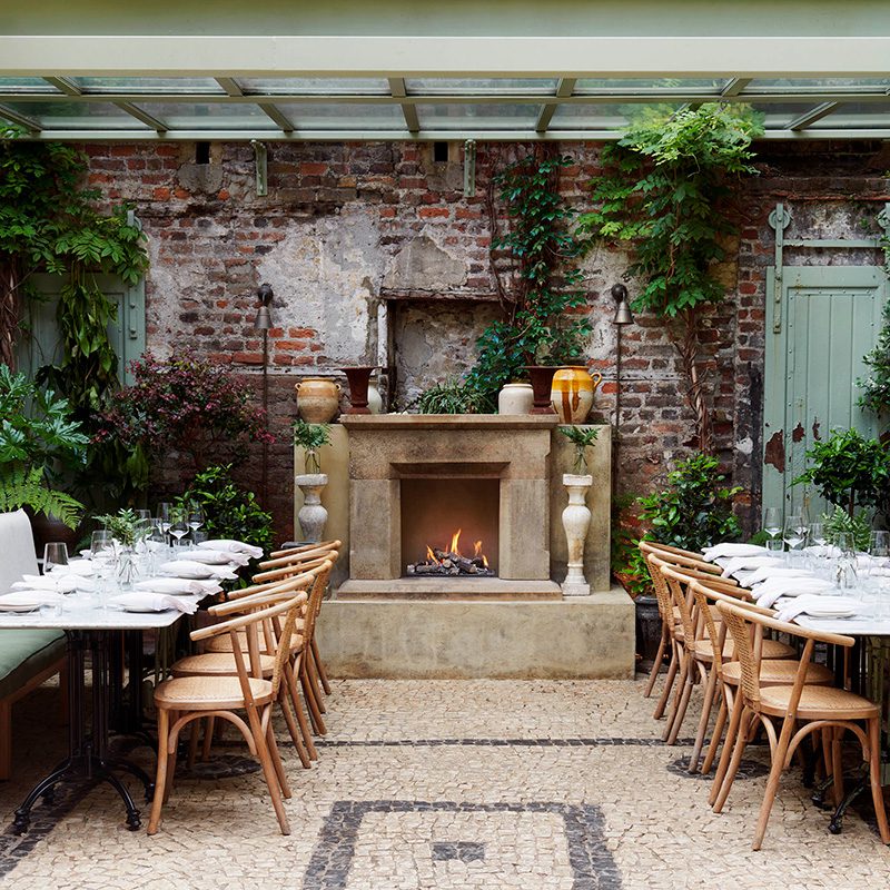 The terrace at restaurant Luca in London