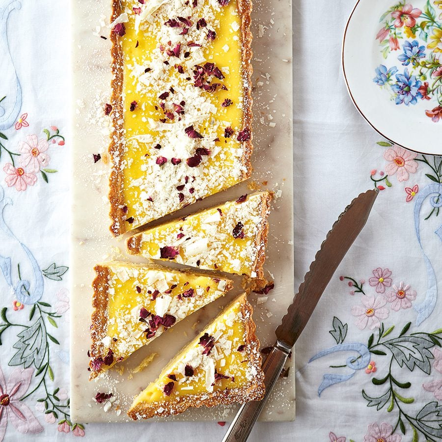 Image of mazurek (lemon cream tart) from cookbook The Sweet Polish Kitchen by Ren Behan