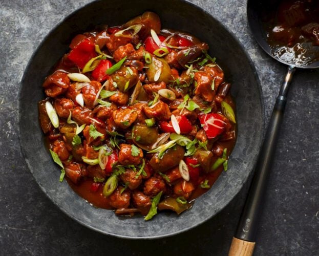 Indo-Chinese soya chilli