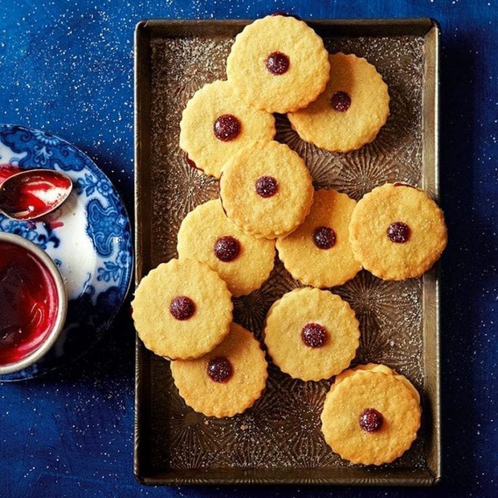 A tray of homemade jammy dodgers