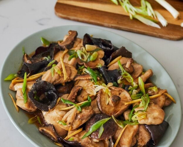 Chinese chicken with shiitake and wood ear mushrooms