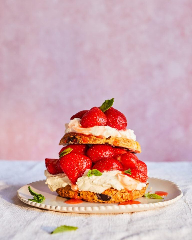 Chocolate chip strawberry shortcakes