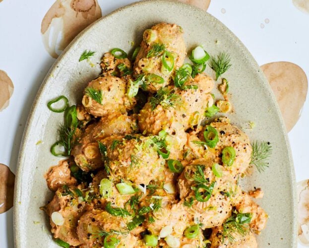 Jersey royal crab potato salad
