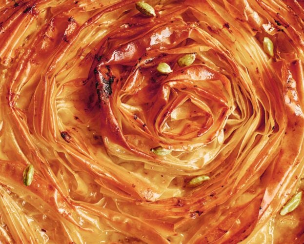 Greek filo custard pie