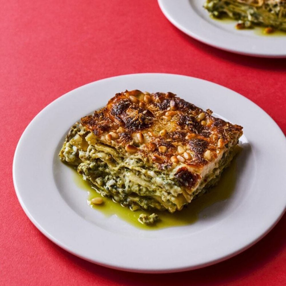 Wild garlic pesto lasagne